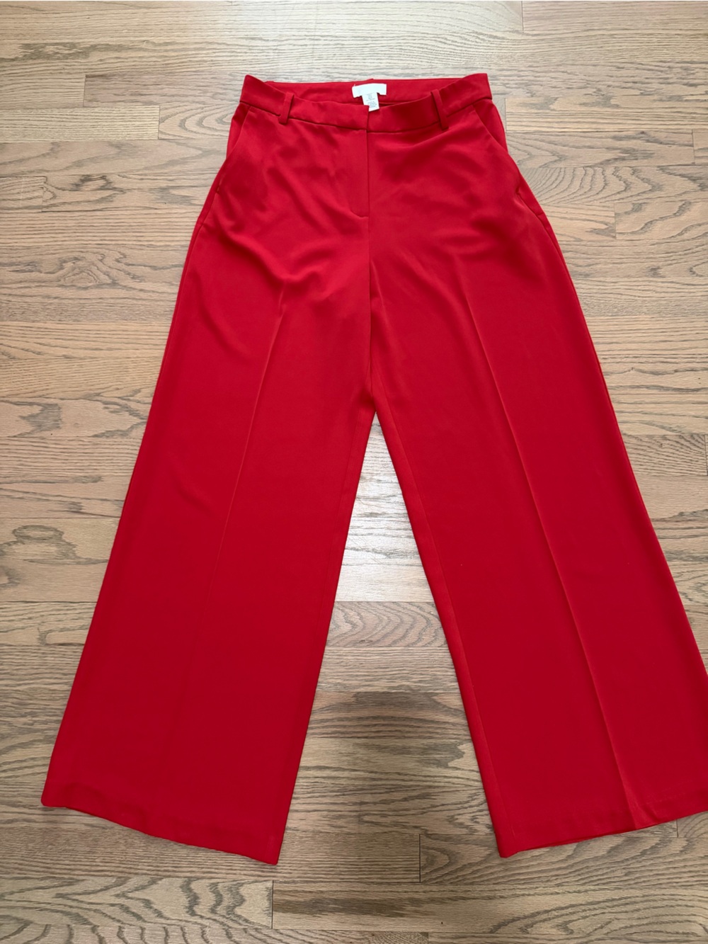 H&M Wide-Leg Red Dress Pants